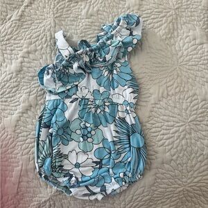 Jessica Simpson Blue Floral One Piece Bodysuit